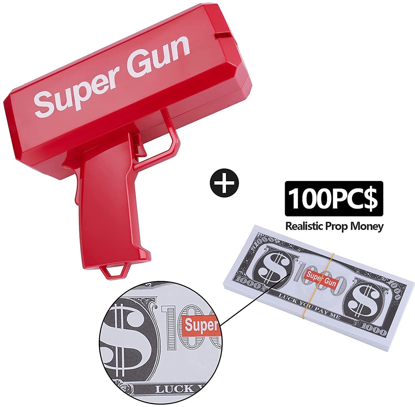 Supreme Money machine Toy Gun - With 100 Pcs Dollar Cash Money