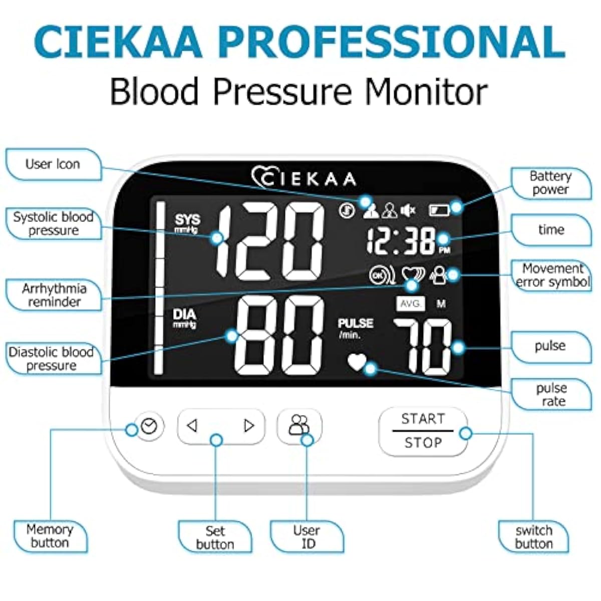 CIEKAA Digital Blood Pressure Monitor