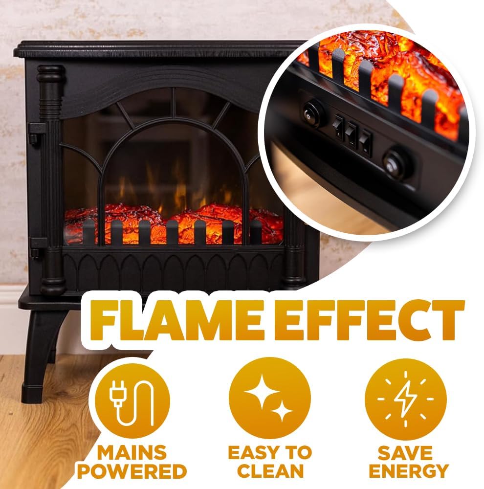 Electric Fireplace Heater- Flame Display