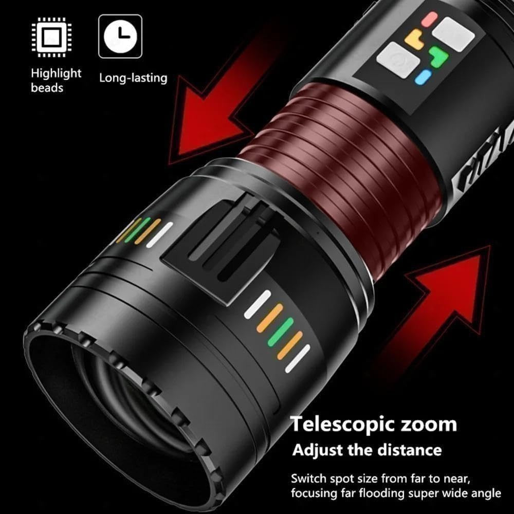 RUILANG Rechargeable 3 KM High Beam Flashlight