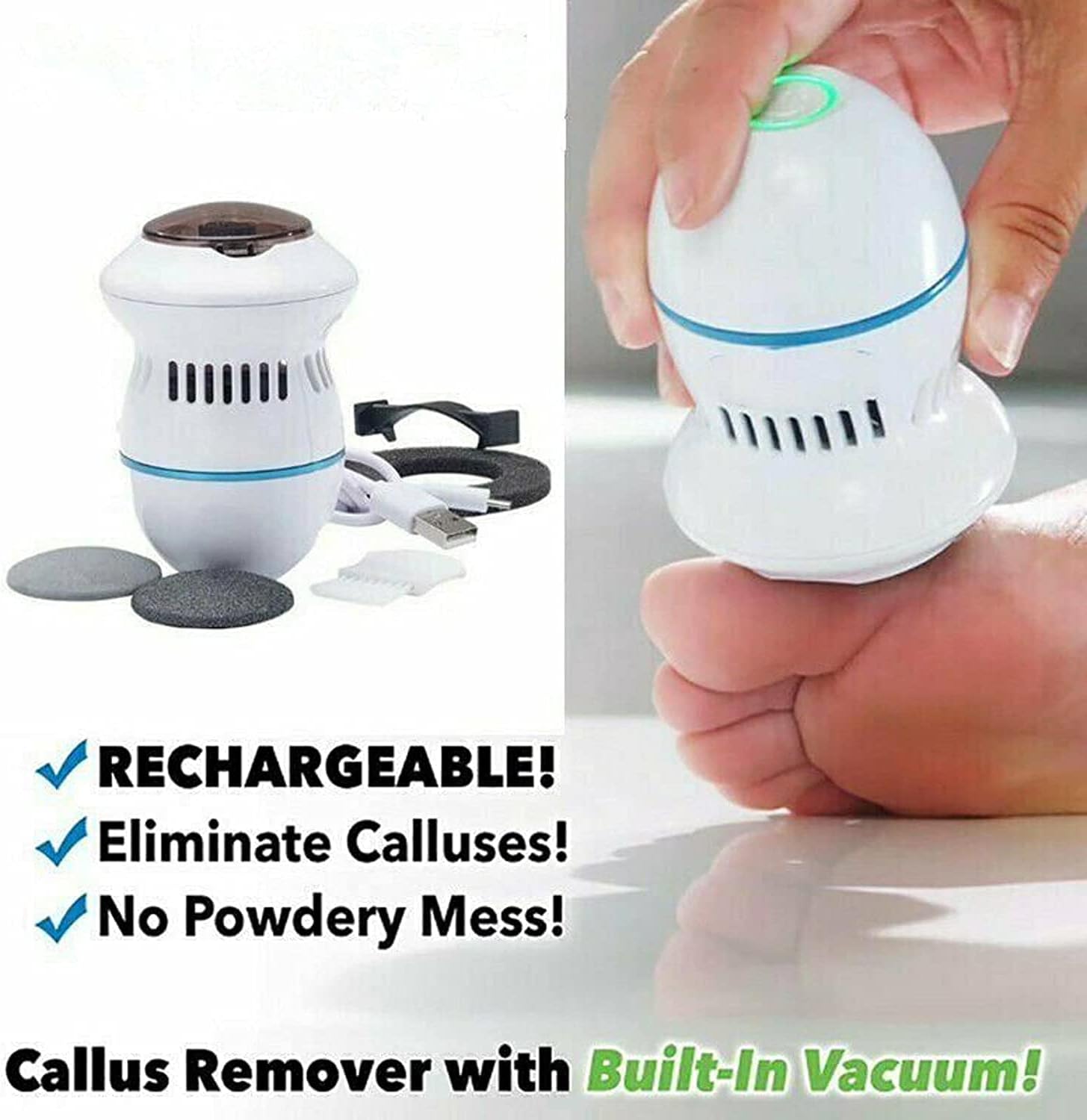 Mini Rechargeable Foot Grinder/ Callus Remover SaQiBuy