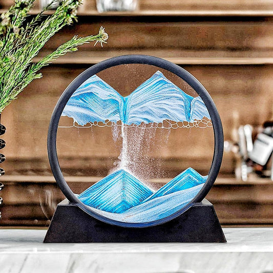 Round Glass 3D Deep Sea Sandscape Moving Sand Art