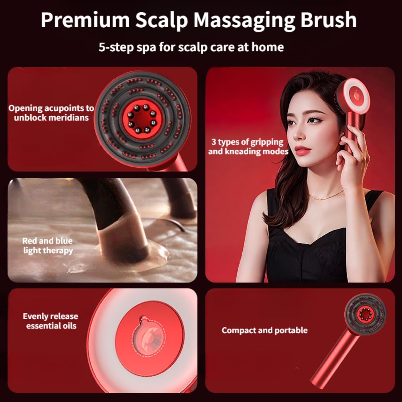 Rechargeable Scalp Oil Massaging Brush
