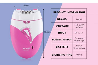 Kemei Rechargeable Painless Ladies Hair Removal SaQiBuy