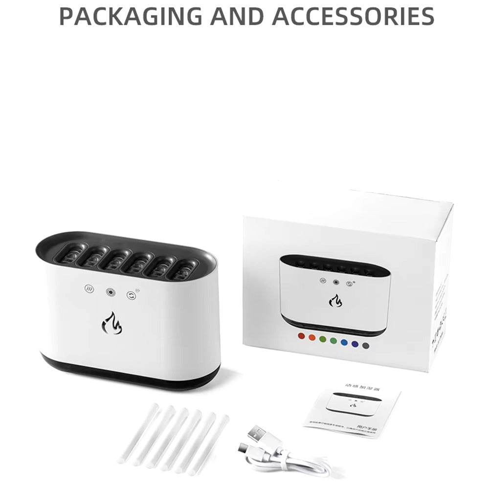 Flame Fire Air Humidifier LED Color Light