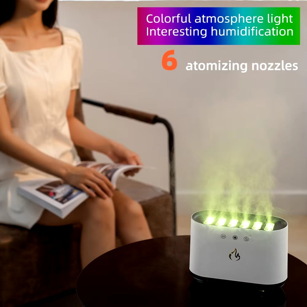 Flame Fire Air Humidifier LED Color Light