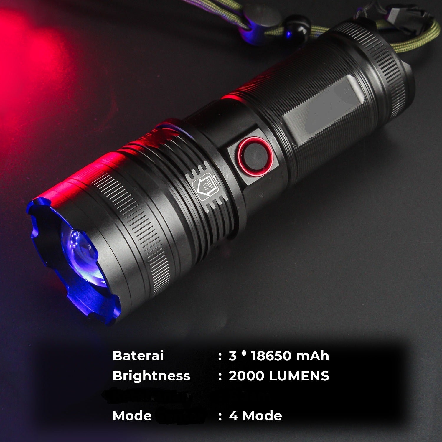 Ruilang Rechargeable Sealed Flashlight Torch