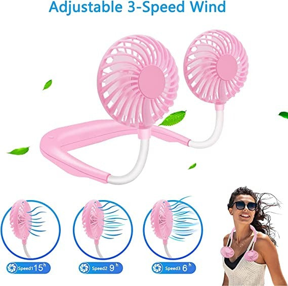 Rechargeable Wearable Neck Fan- 3 Modes