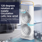 Rechargeable Double Head + Water Spray Fan