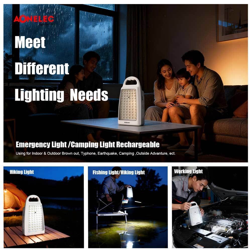 AOnelec Rechargeable Emergency Light- 60 LEDs