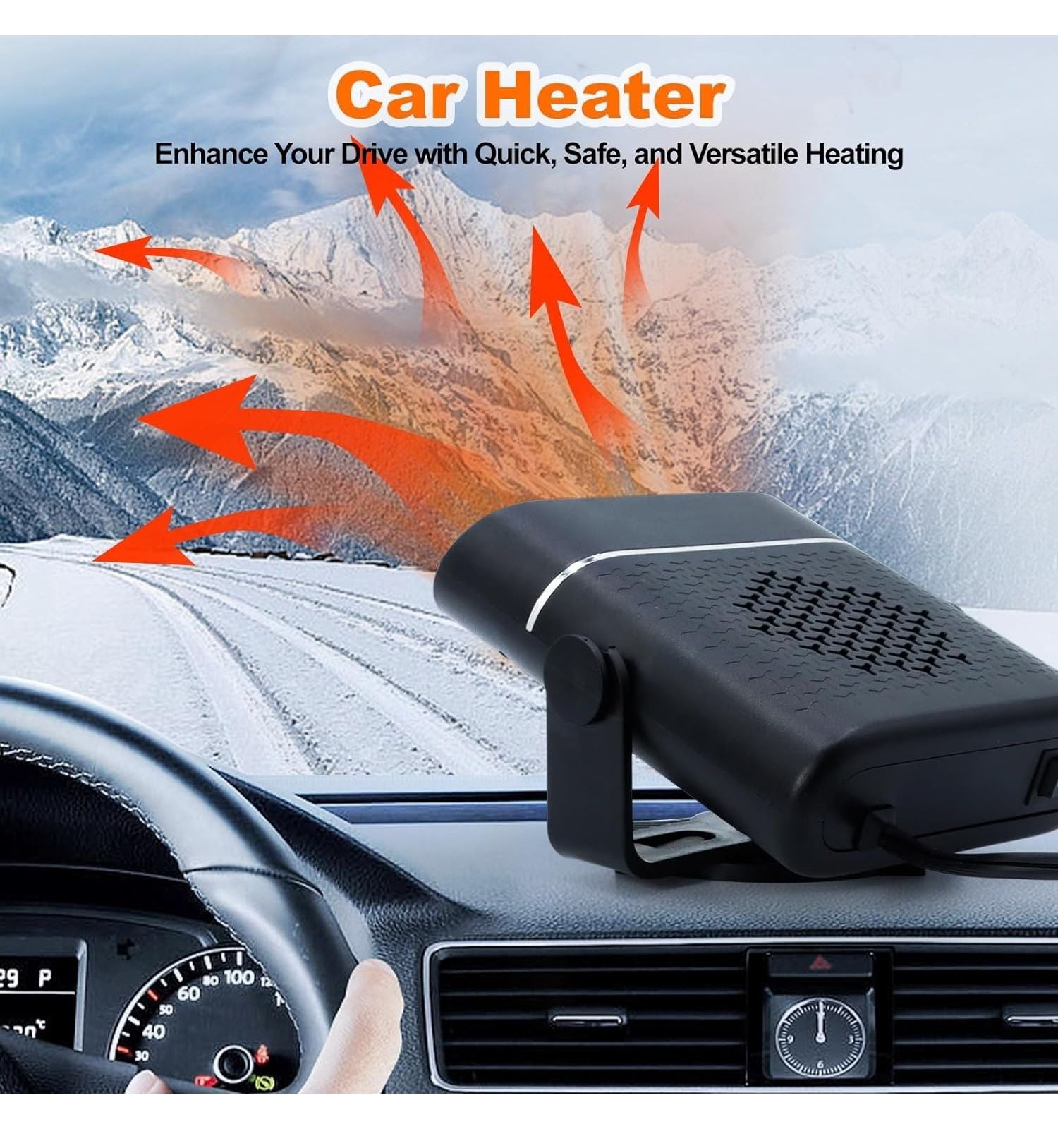 Portable Car Cold & Warm Air Defroster- 12V
