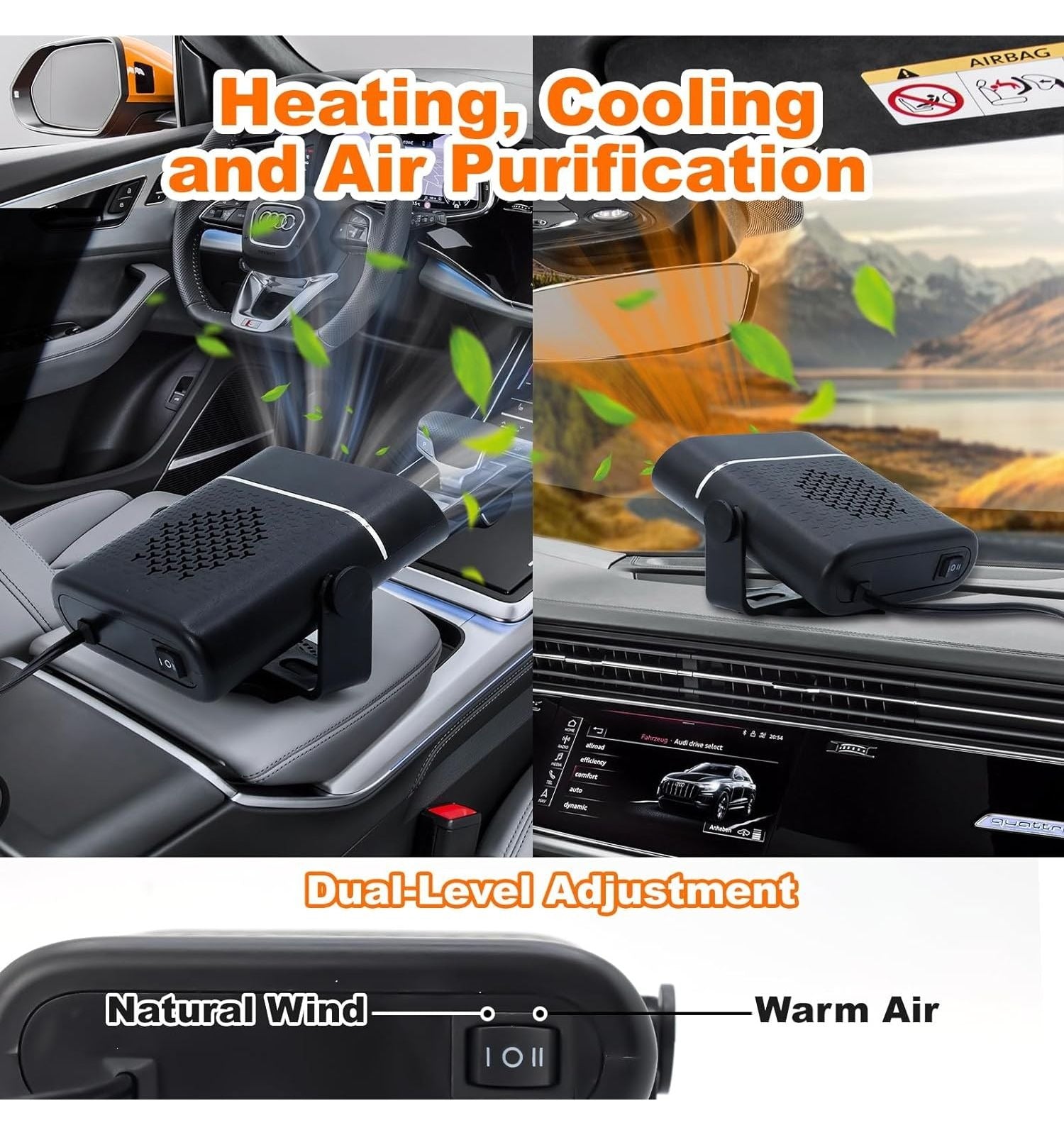 Portable Car Cold & Warm Air Defroster- 12V