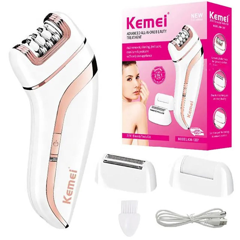 Kemei 3in1 Ladies Hair Removal Beauty Kit