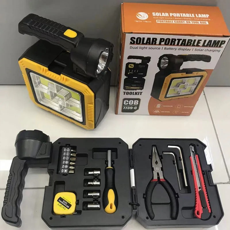 Rechargeable Solar Portable Lamp with Toolkit