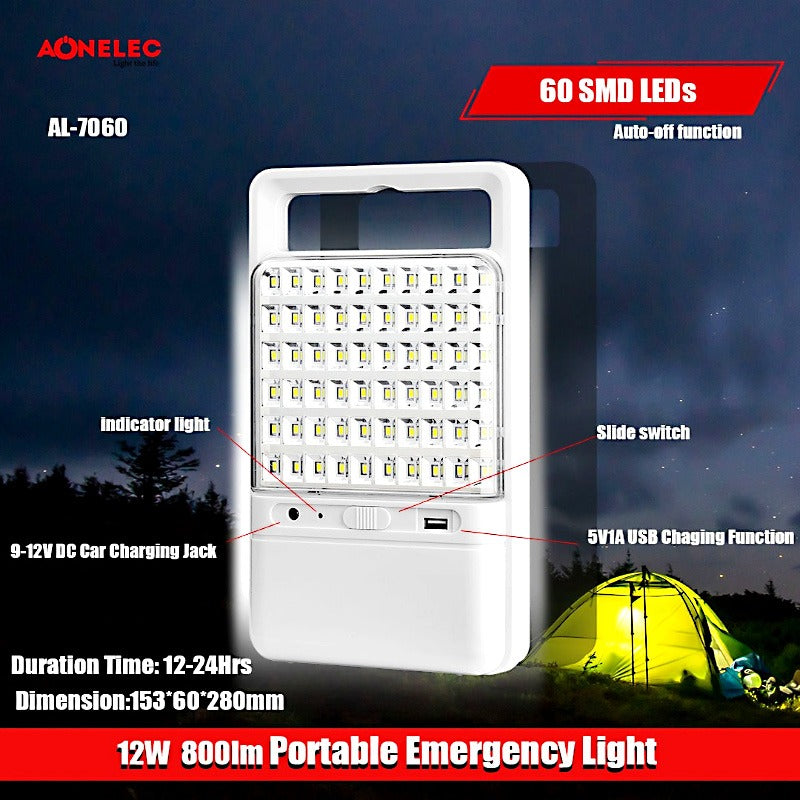 AONELEC Rechargeable Emergency Light – 60 SMD LEDs