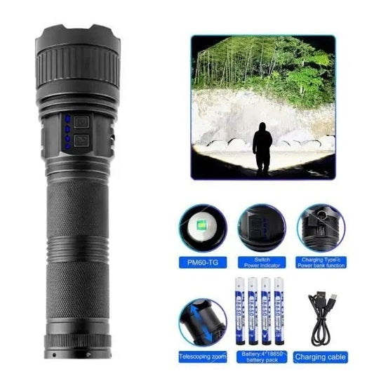COBA G400 Imported High Beam Powerful Led Flashlight Torch- 3 KM Range