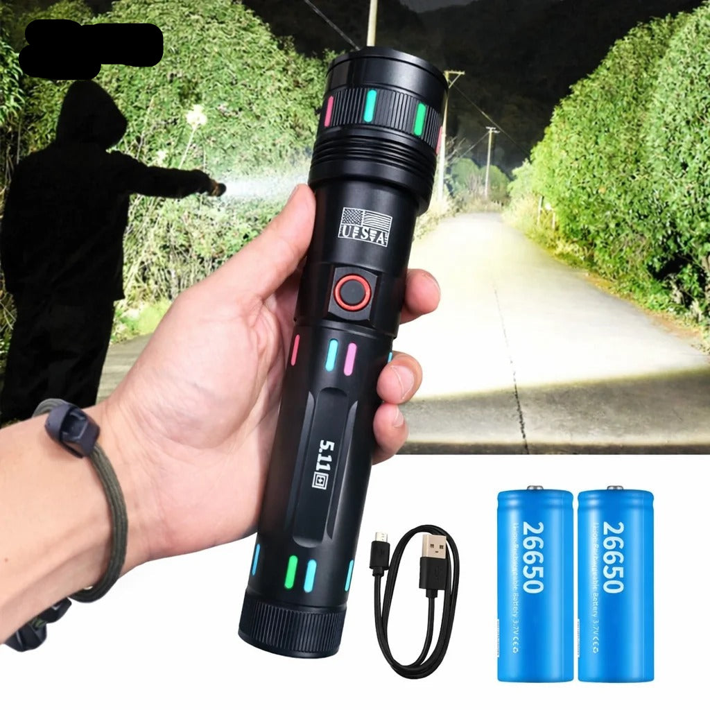 Rechargeable Super Bright Flashlight- 1 KM