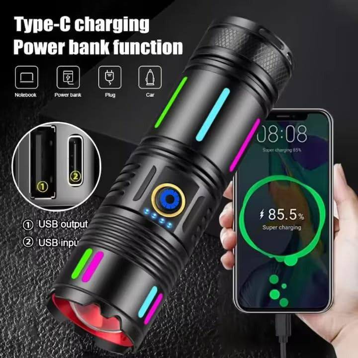 Rechargeable Zoomable Torch- 1.2 KM