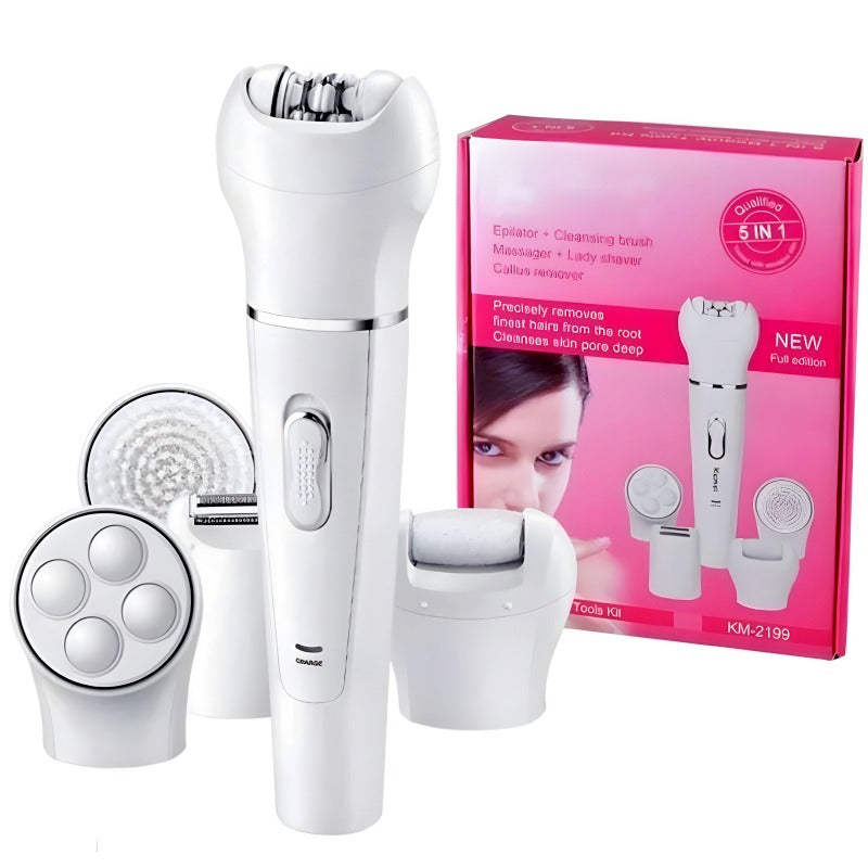 Kemei 5in1 Rechargeable Beauty Tools Kit For Women