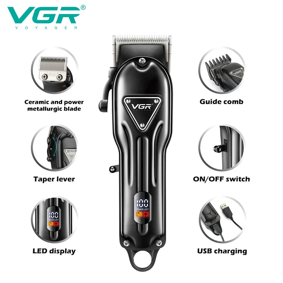 VGR Rechargeable Cordless Clipper