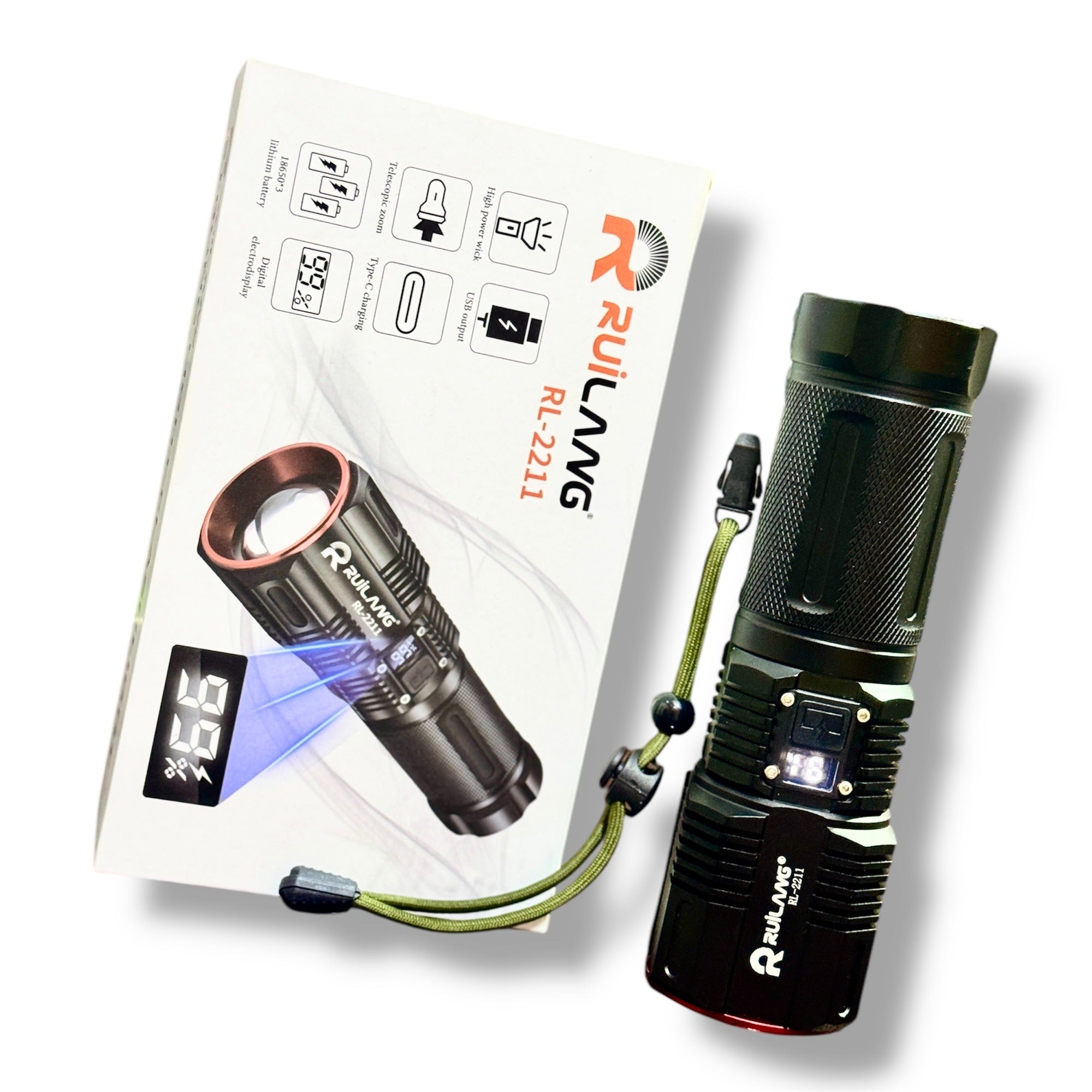 Ruilang Rechargeable Powerful Torch- 1.2 Km