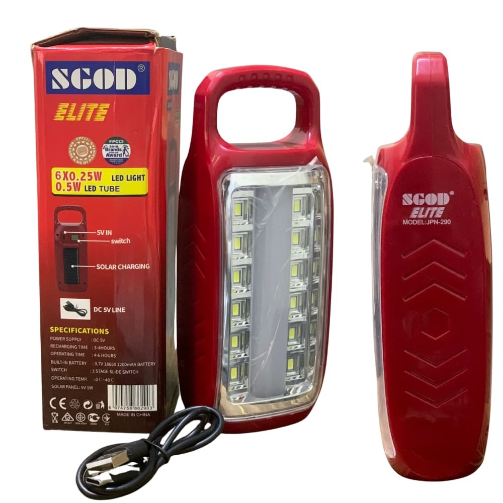 Solar + USB Rechargeable LED Flashlight