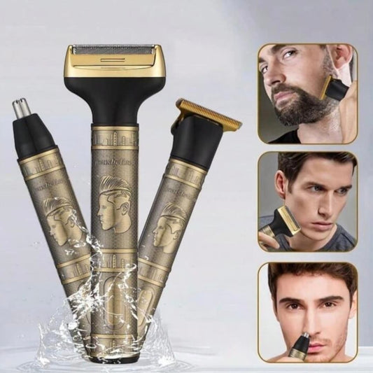 Rechargeable 3in1 Hair Trimmer Grooming KIT For Men