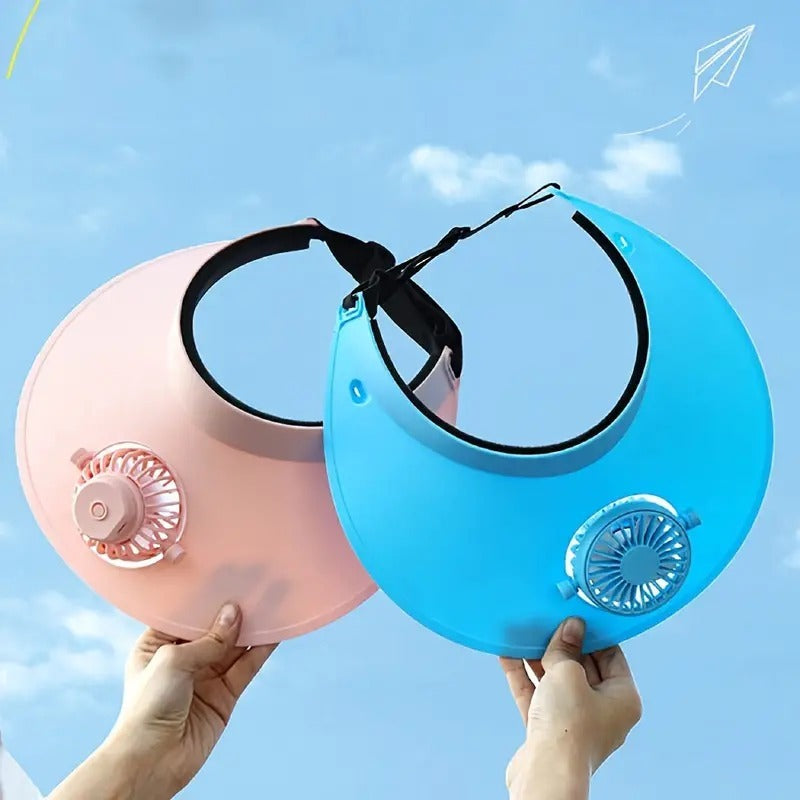 Rechargeable & Adjustable Rotating SUN CAP/HAT FAN