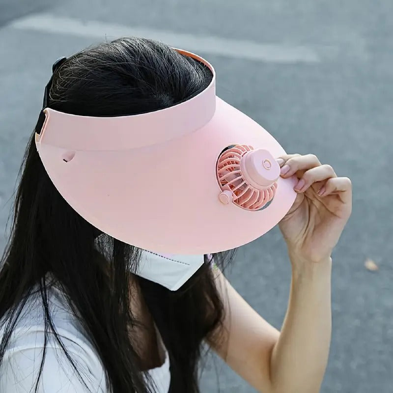 Rechargeable & Adjustable Rotating SUN CAP/HAT FAN