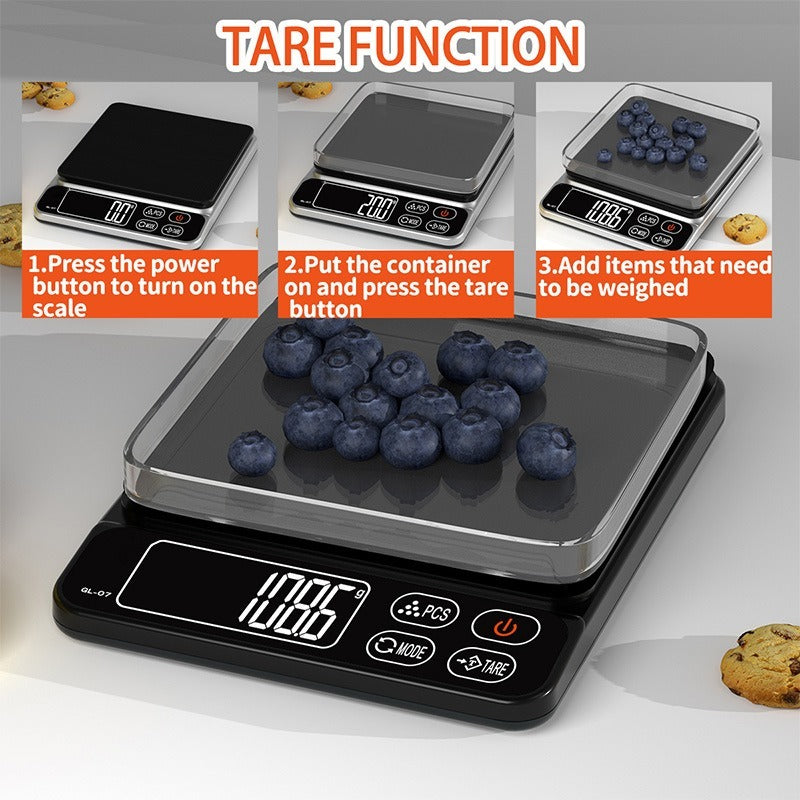Stainless Digital Kitchen Scale - 3Kg