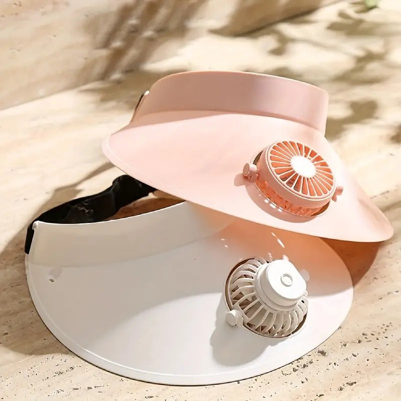 Rechargeable & Adjustable Rotating SUN CAP/HAT FAN