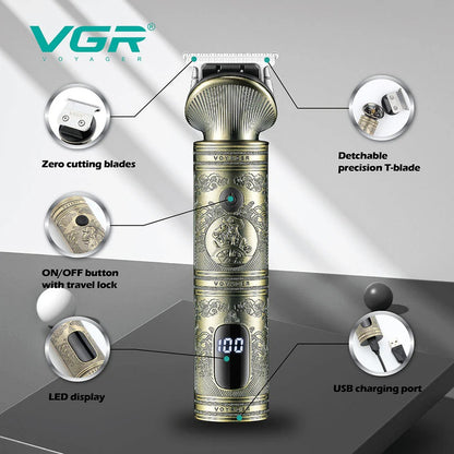 VGR Metal Professional Hair Beard Clipper