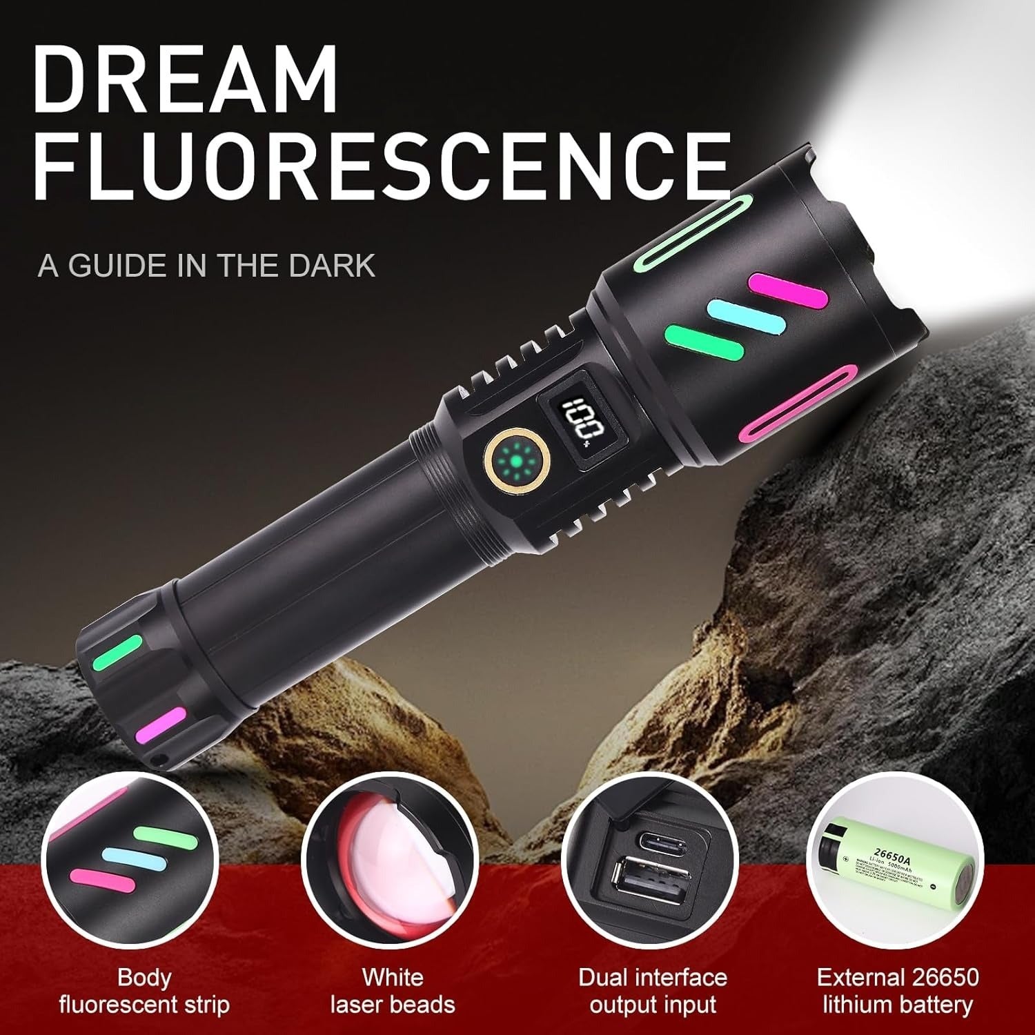 Rechargeable Zoomable Torch- 1KM