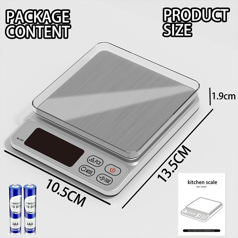 Stainless Digital Kitchen Scale - 3Kg