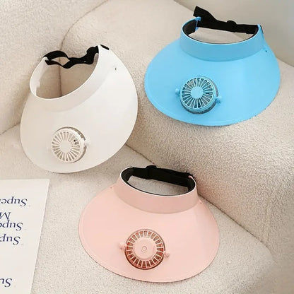Rechargeable & Adjustable Rotating SUN CAP/HAT FAN