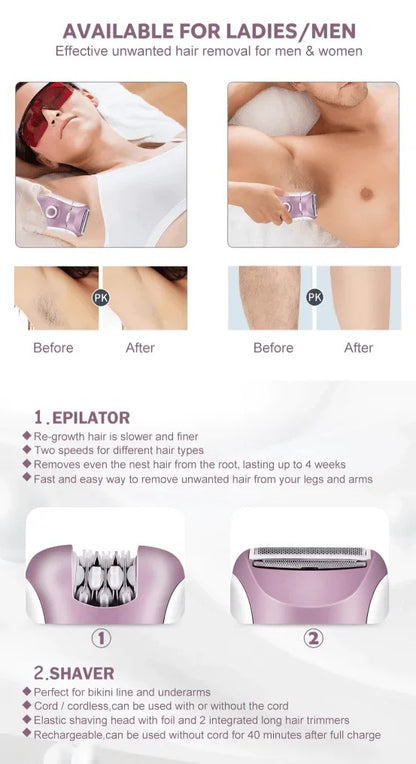 2in1 Women Epilator Shaver/ Lady hair Remover