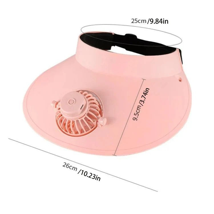 Rechargeable & Adjustable Rotating SUN CAP/HAT FAN