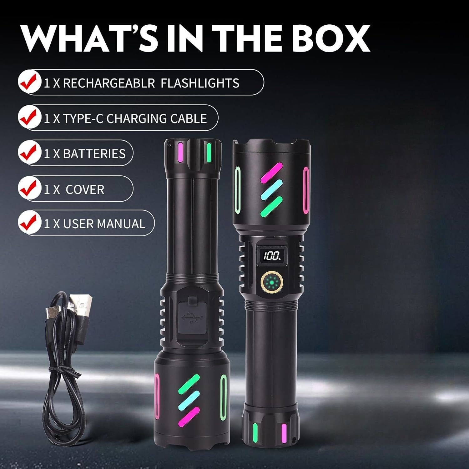 Rechargeable Zoomable Torch- 1KM