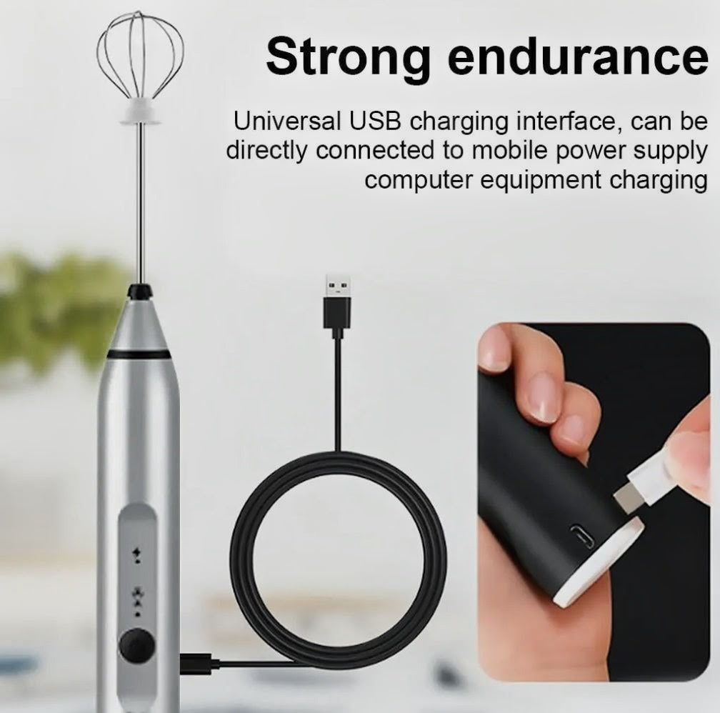 2-in-1 Rechargeable Electric Coffee Beater & Mixer