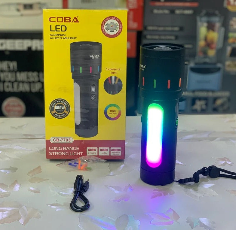 COBA Aluminum Alloy RGB Led Flashlight
