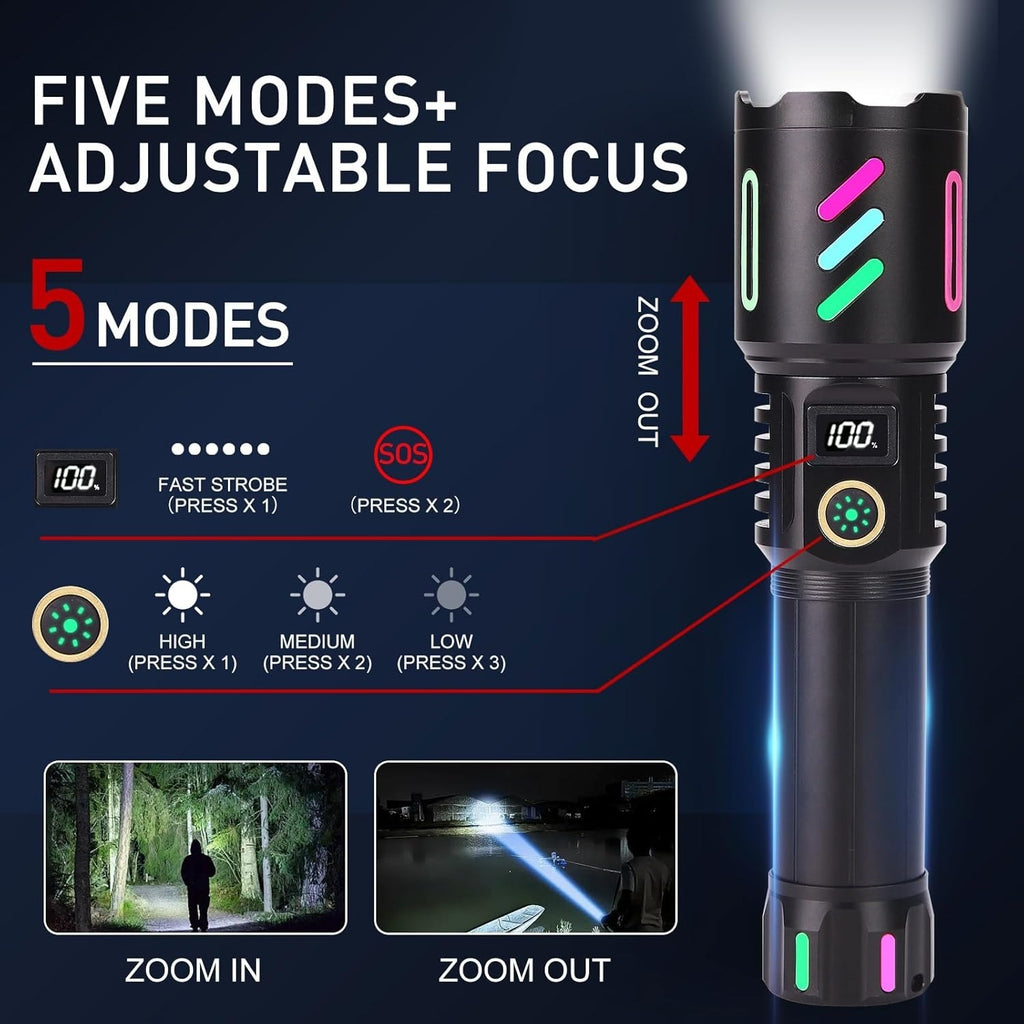 Rechargeable Zoomable Torch- 1KM