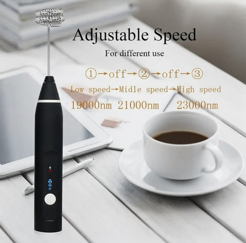 2-in-1 Rechargeable Electric Coffee Beater & Mixer