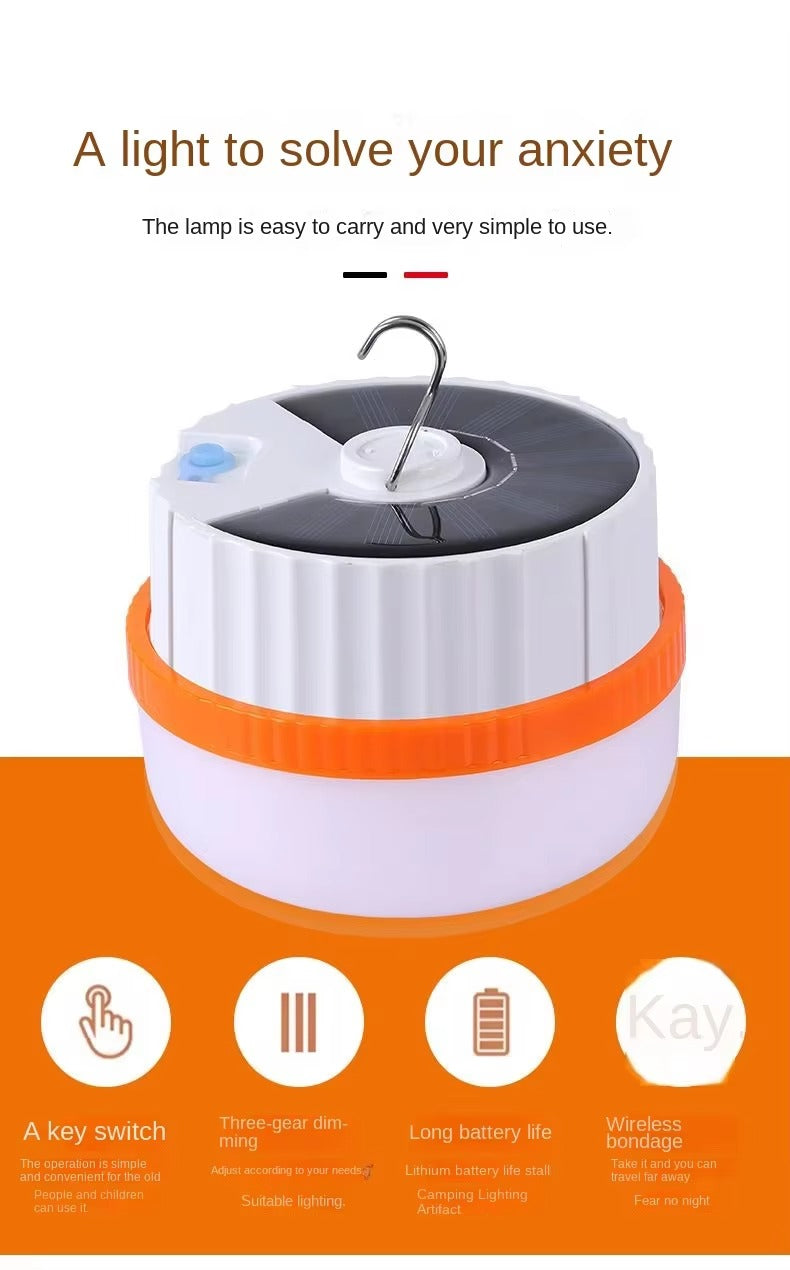Solar & USB Rechargeable Camping Lamp