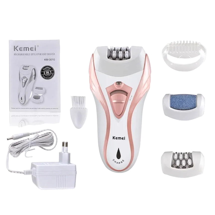 KEMEI 3IN1 Rechargeable Ladies Epilator & Shaver
