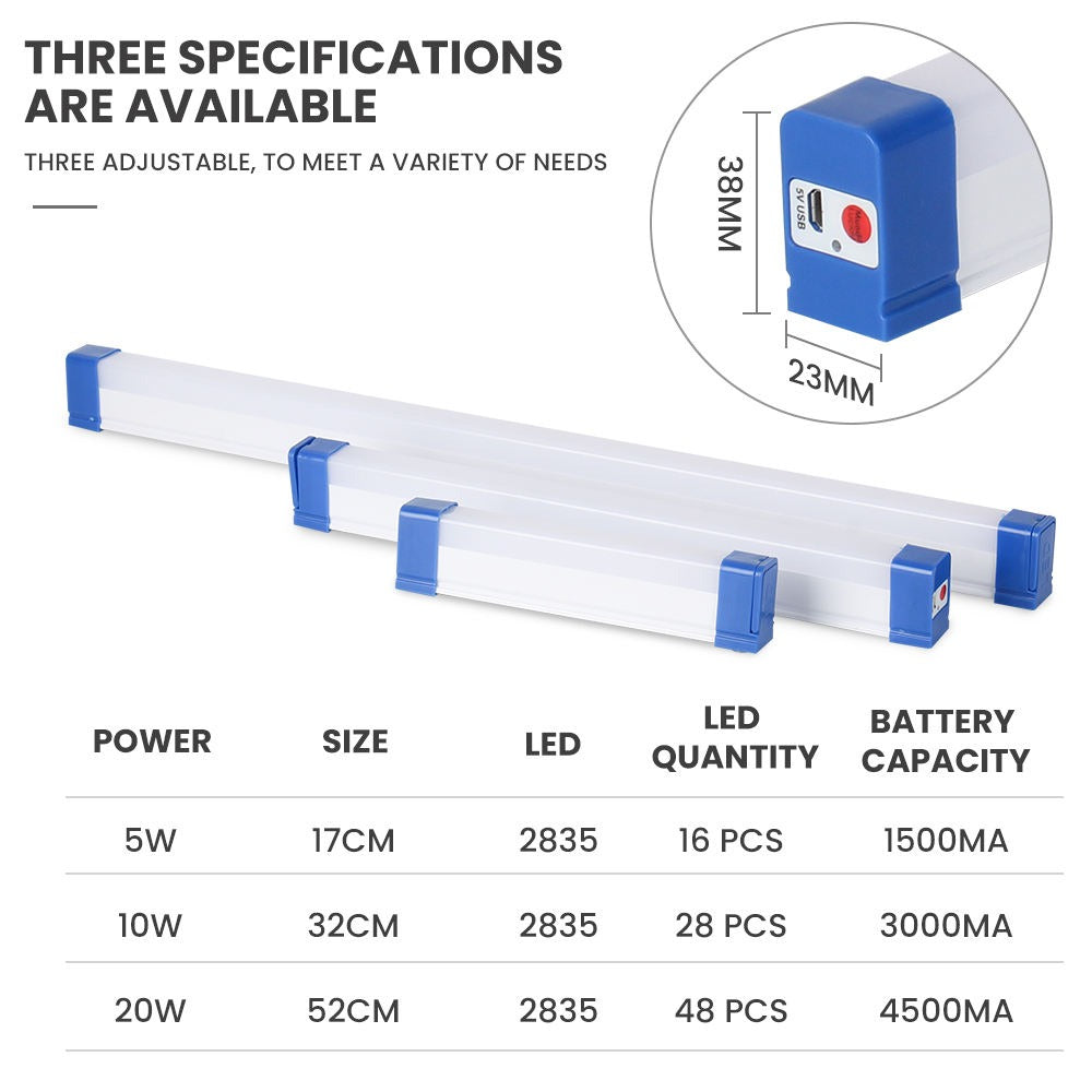 USB Rechargeable LED Tube Light