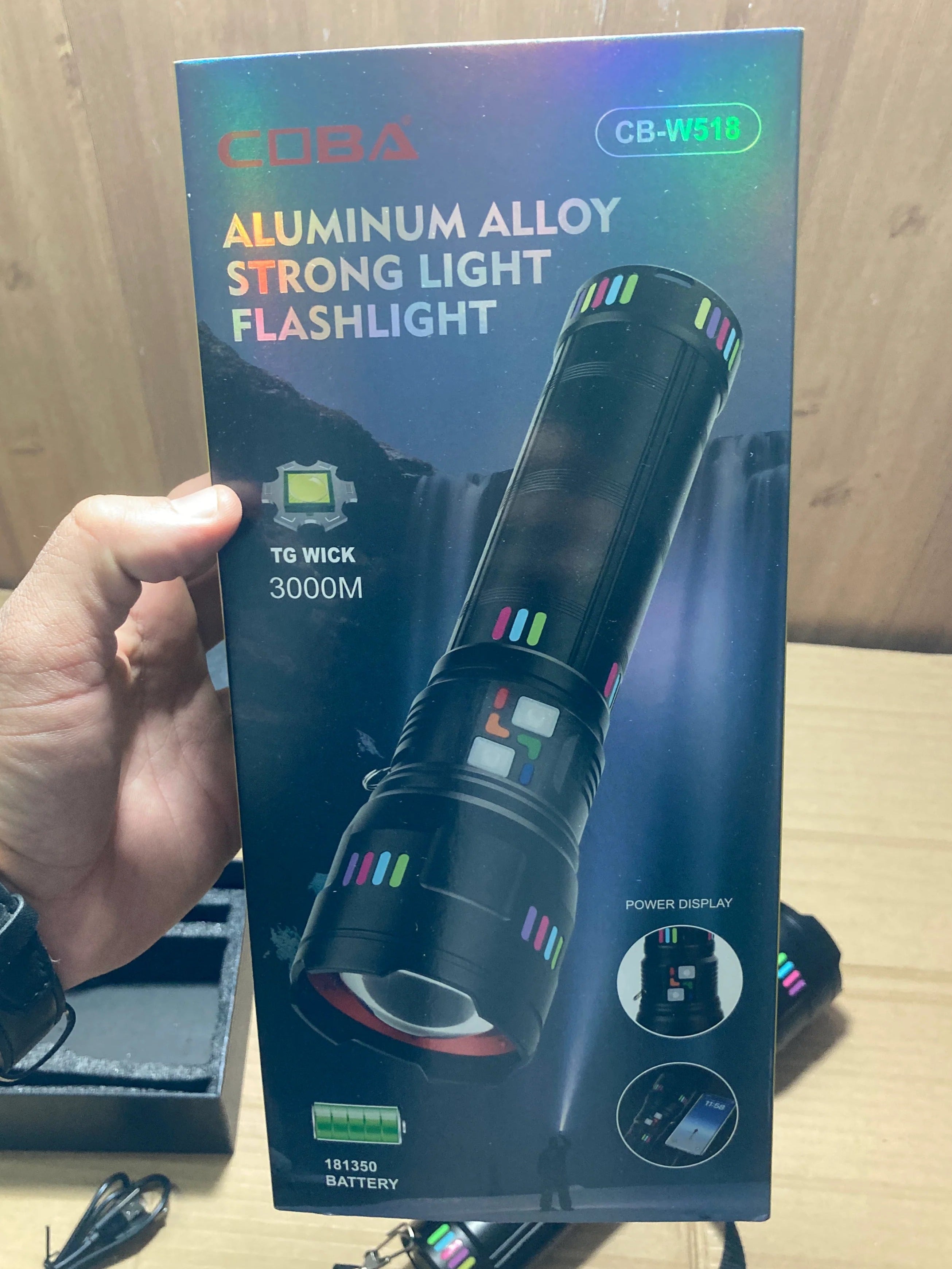 COBA CB-W518 Rechargeable Flashlight -3 KM RANGE