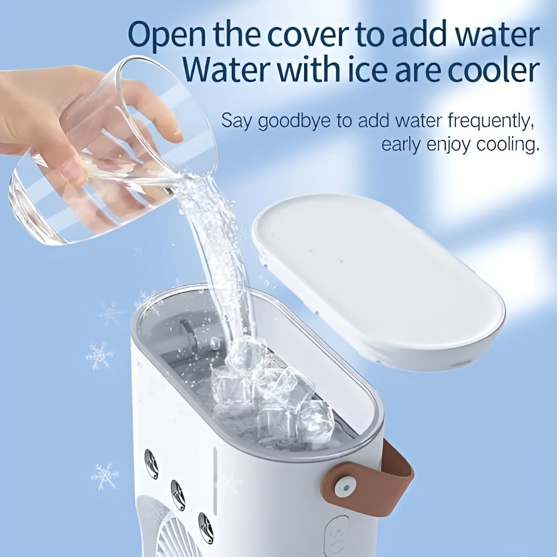 Rechargeable Double Head + Water Spray LED Fan- Remote Control