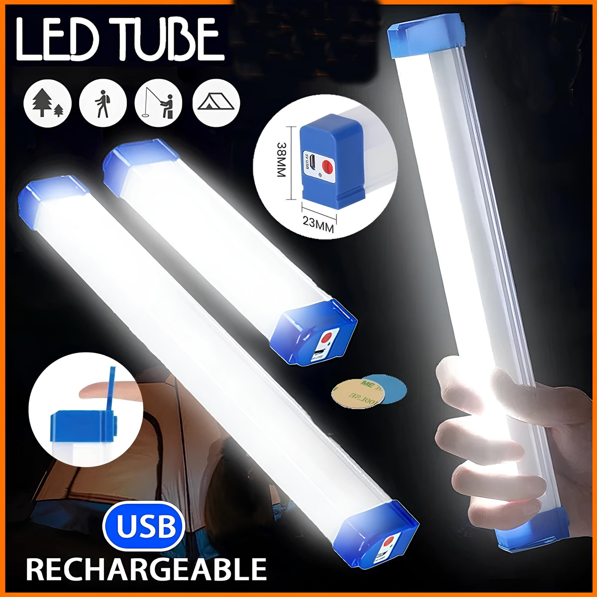 USB Rechargeable LED Tube Light