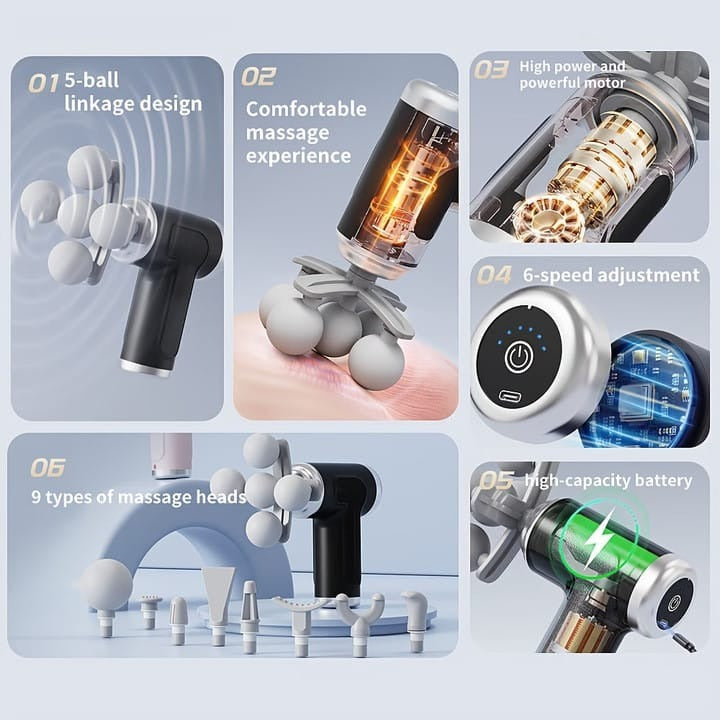 9 in 1 Deep Tissue Body Massage Gun