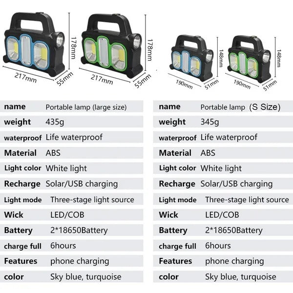 Rechargeable 3 in 1 Solar Lamp Flashlight